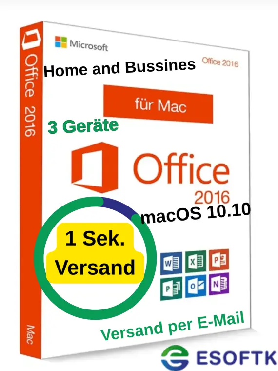 Microsoft Office 2016 Home & Business für 3 Macs