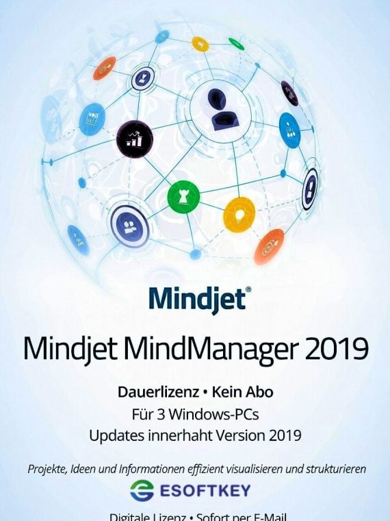 Mindjet MindManager 2019 Für 3 PCs | Key + Lifetime | Windows