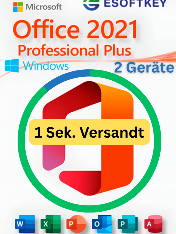 Microsoft Office 2021 Professional Plus Für 2 PCs Windows + Updates | Lifetime Kein Abo