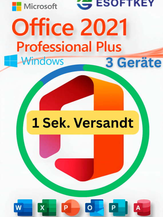Microsoft Office 2021 Professional Plus Für 3 PCs Windows + Updates | Lifetime Kein Abo