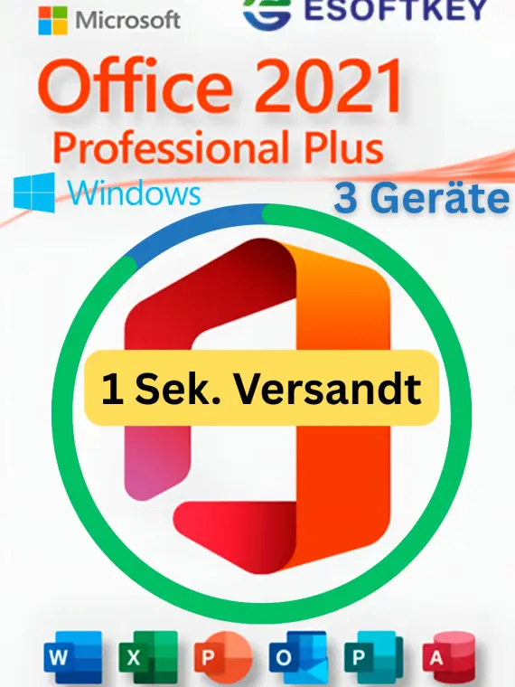Microsoft Office 2021 Professional Plus für 3 PCs